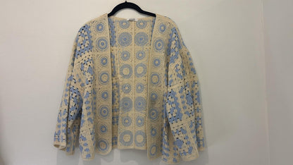 Gilet crochet à motifs géométriques