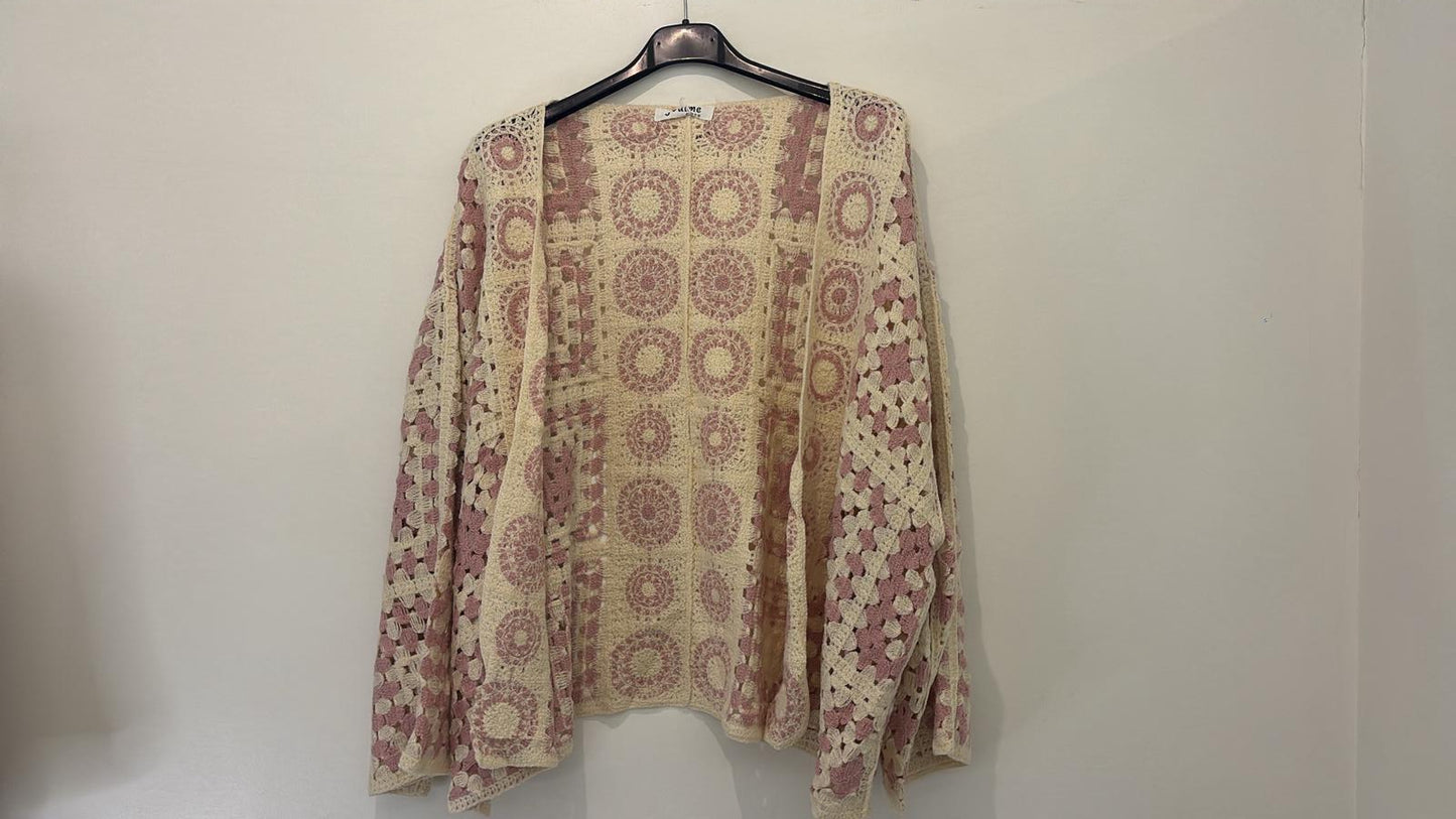 Gilet crochet à motifs géométriques