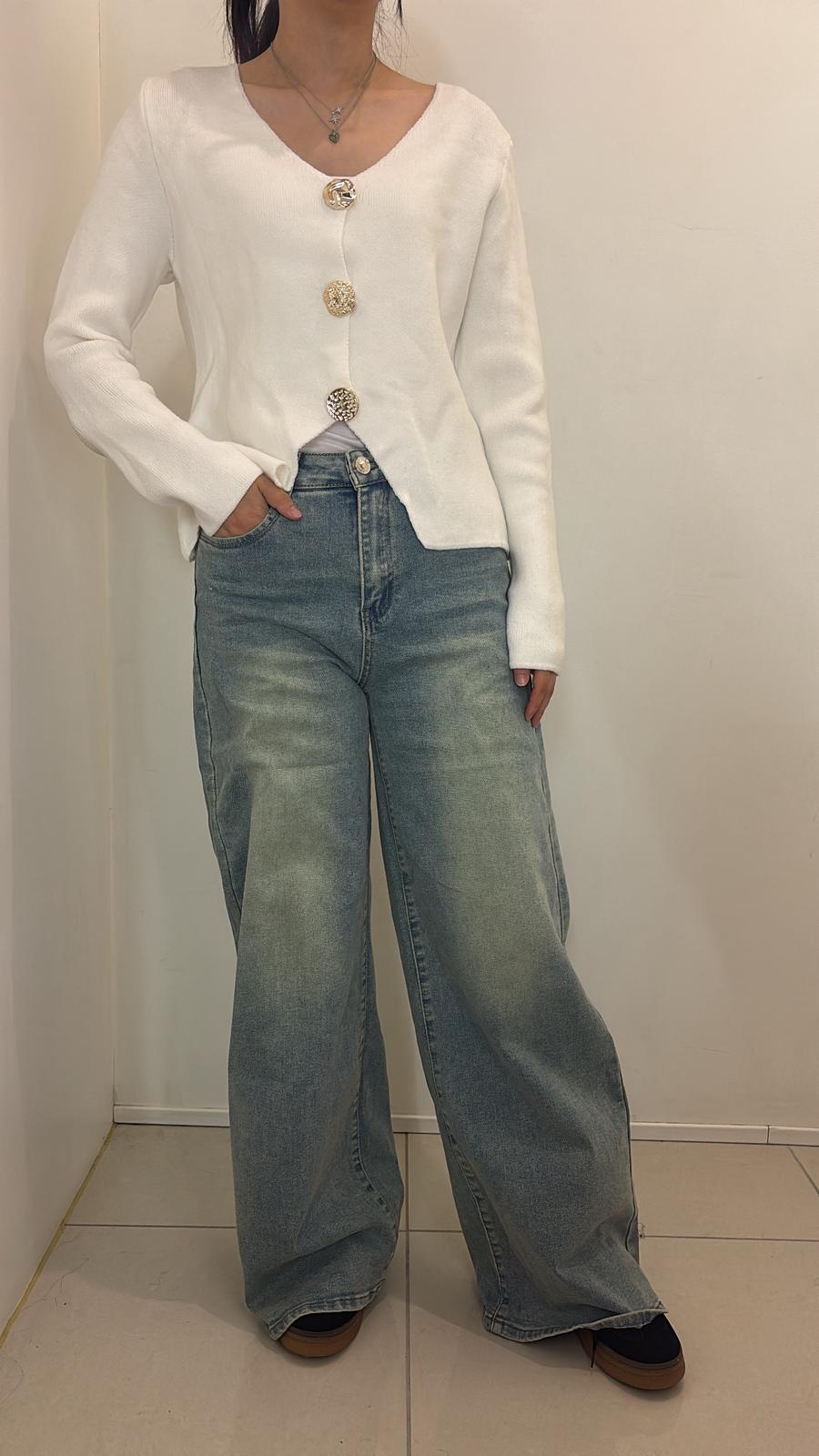 Cardigan à gros boutons dorés