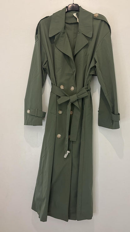 Trench long oversize ceinturé
