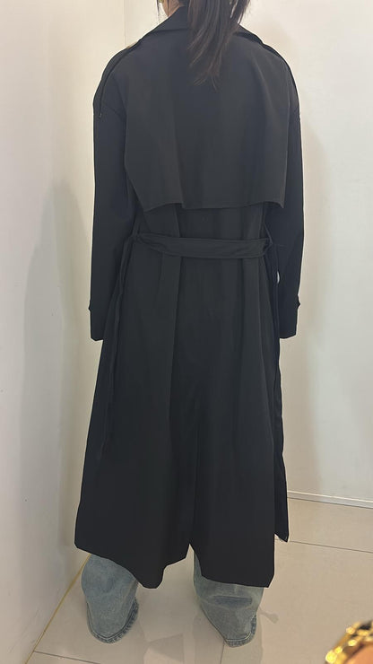 Trench long oversize ceinturé