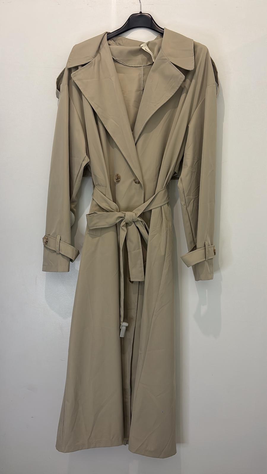 Trench long oversize ceinturé