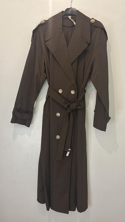 Trench long oversize ceinturé