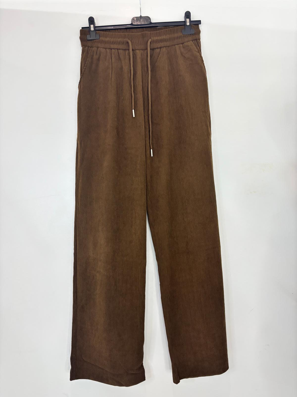 Pantalon large en velours