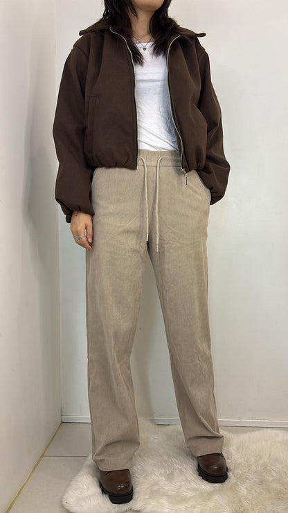 Pantalon large en velours