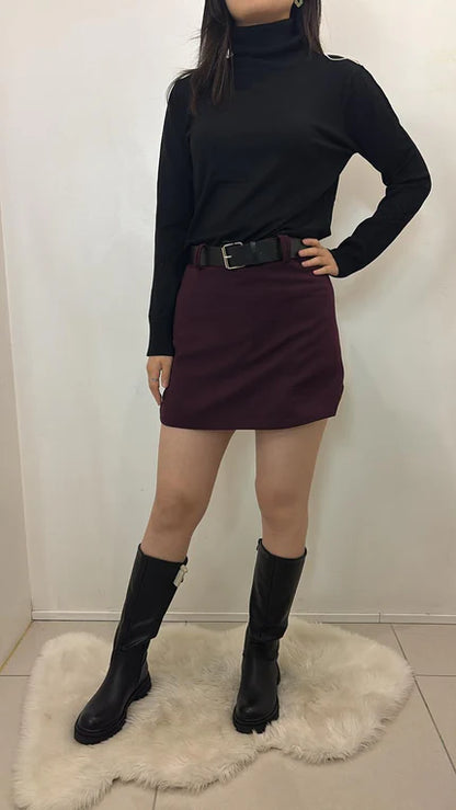 Pull col roulé en maille fine