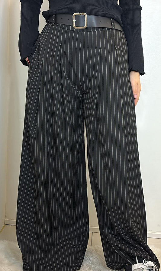 Pantalon large à rayures