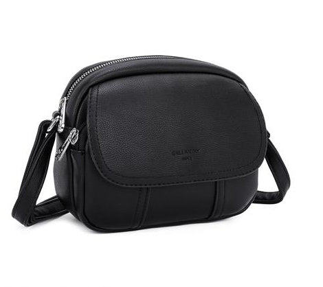 Sac bandoulière noir compact à double compartiment