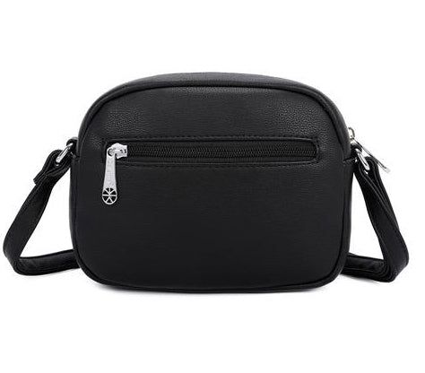 Sac bandoulière noir compact à double compartiment