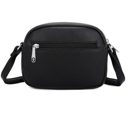 Sac bandoulière noir compact à double compartiment