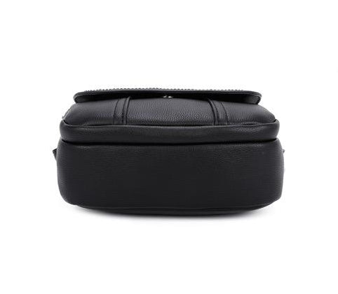 Sac bandoulière noir compact à double compartiment
