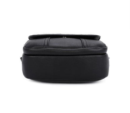 Sac bandoulière noir compact à double compartiment