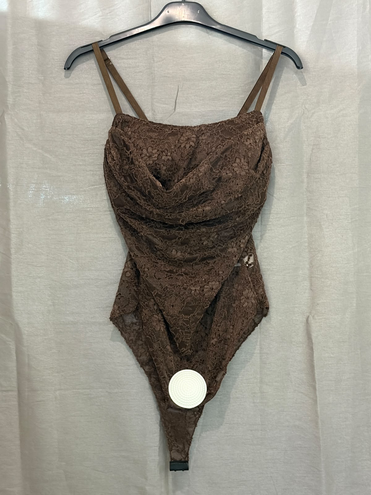 Body vintage en dentelle à fines brettelles