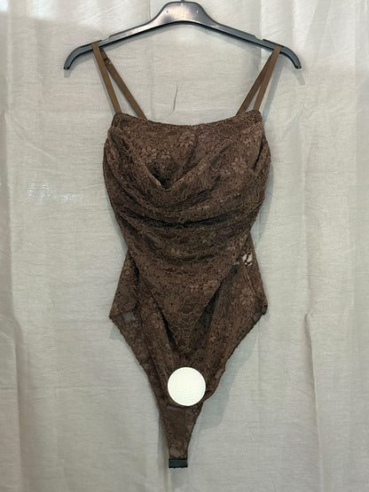 Body vintage en dentelle à fines brettelles