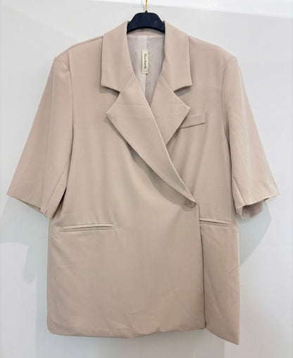 Ensemble deux pièces blazer oversize à un bouton col tailleur & short bermuda