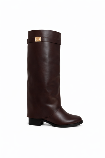 Bottes haute à talon bas