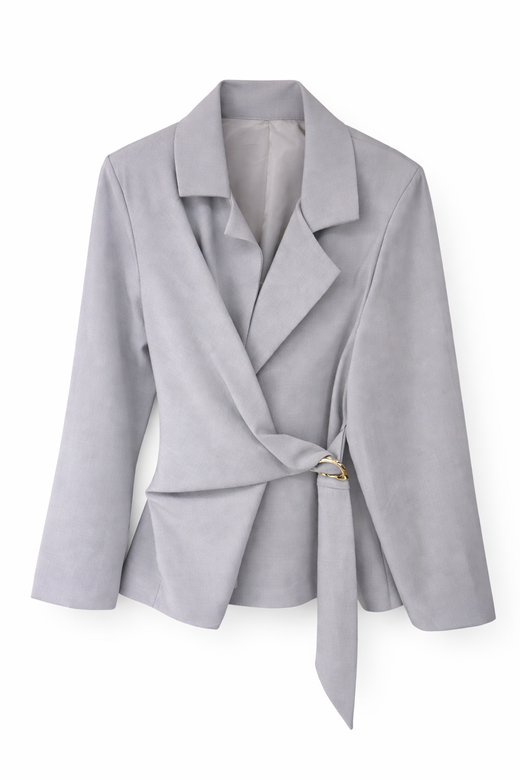 Blazer beige croisé à boucle dorée