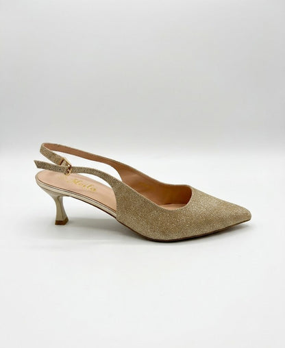 Slingback pailleté à bout pointu et petit talon effilé