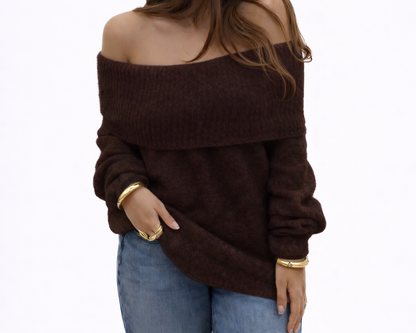 Pull épaules dénudées maille douce