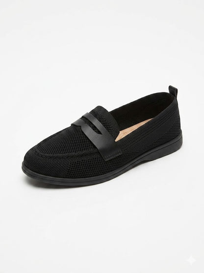 Mocassins en maille respirante stretch à bande cuir semelle souple