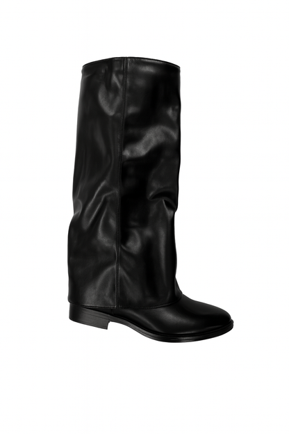 Bottes cavalières effet cuir souple coupe haute