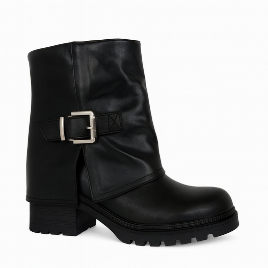 Bottines noires overboot courte simple