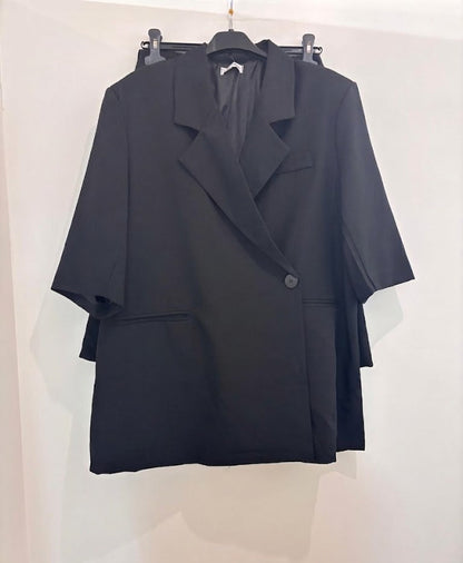 Ensemble deux pièces blazer oversize à un bouton col tailleur & short bermuda