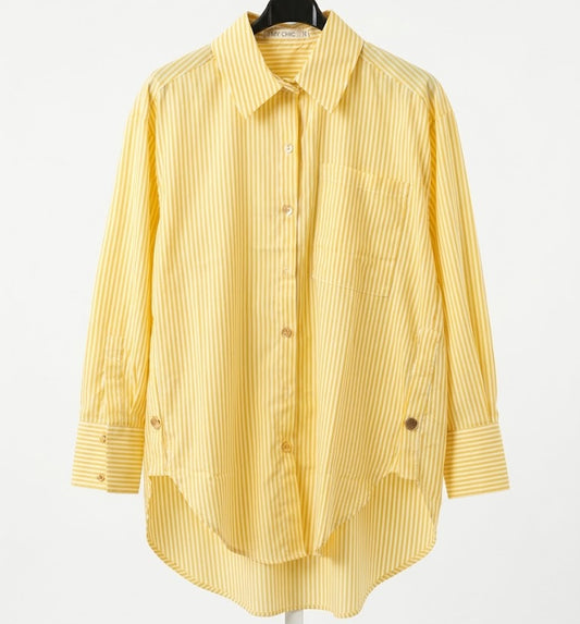 Chemise oversize à fines rayures