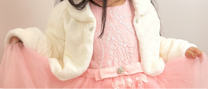 Boléro blanc doux & fourrure fine