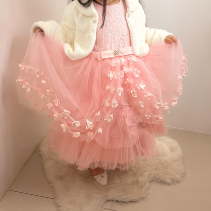 Boléro blanc doux & fourrure fine