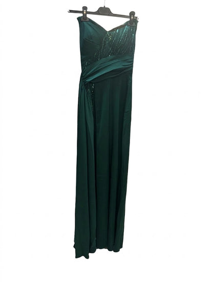 Robe bustier fendue avec sequins et laçage au dos