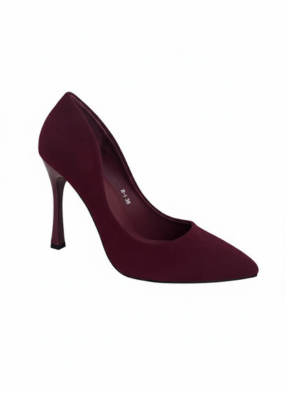 Escarpin noir mat à talon fin & bout pointu
