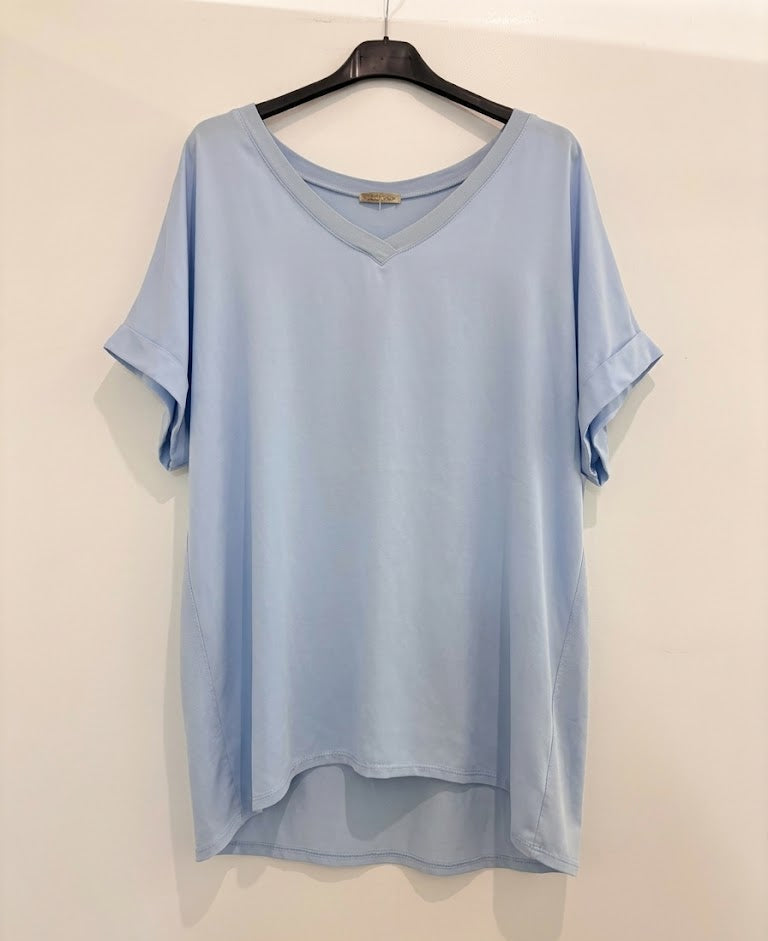T-shirt col V à manches courtes