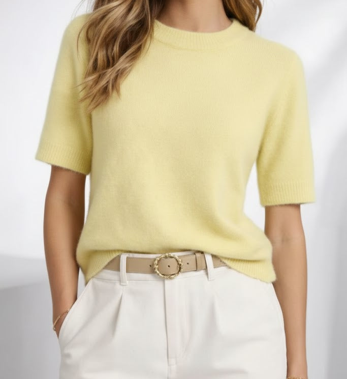 Pull manches courtes en maille douce