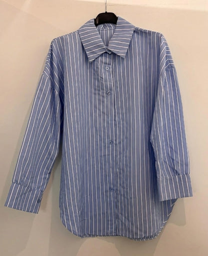 Chemise fluide à rayures coupe classique et col ouvert