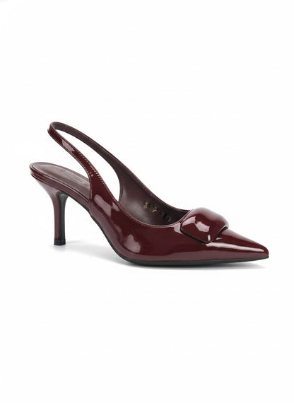 Escarpin slingback verni