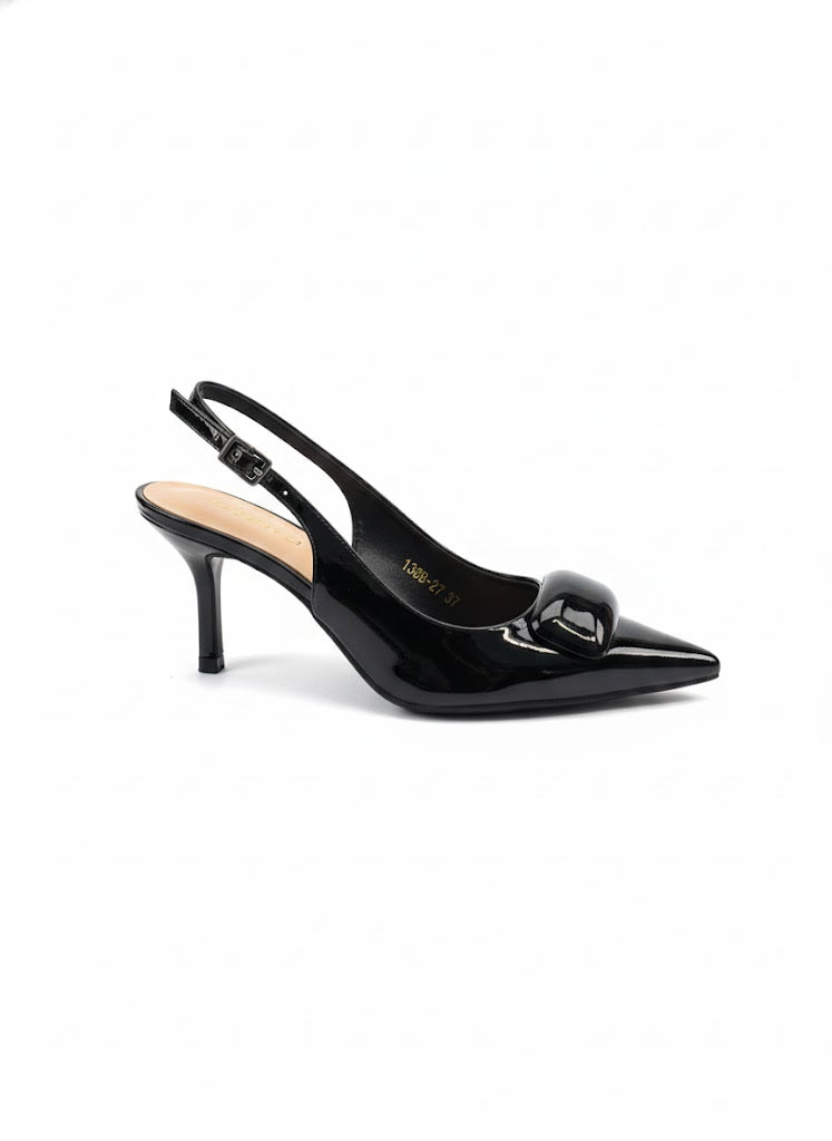Escarpin slingback verni