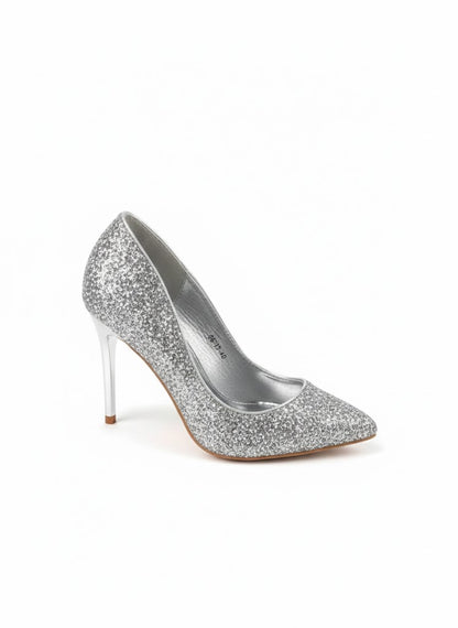 Talon à paillettes bout pointu et talon aiguille