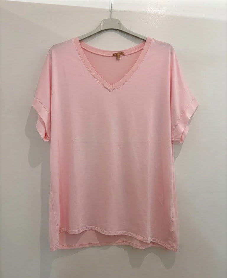 T-shirt col V à manches courtes