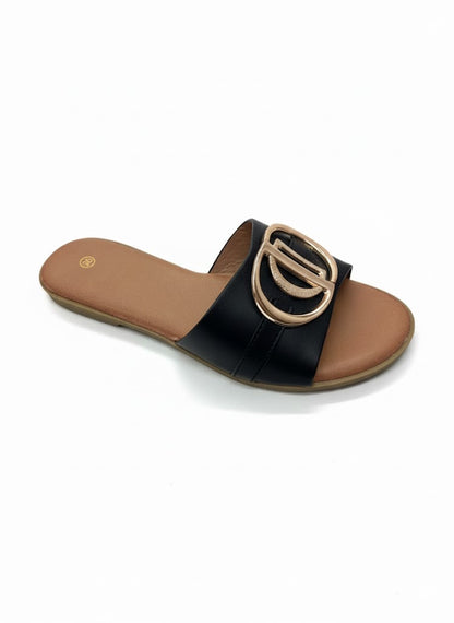 Claquette à boucle dorée