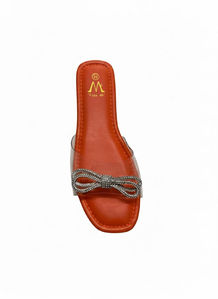 Sandale à brides transparentes et strass