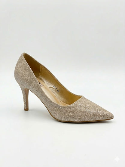 Escarpin pailleté à talon fin