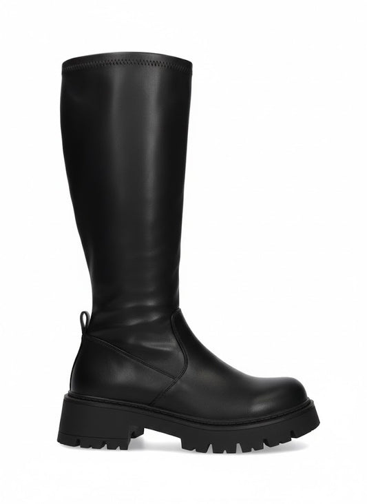Bottes noire haute à semelle épaisse