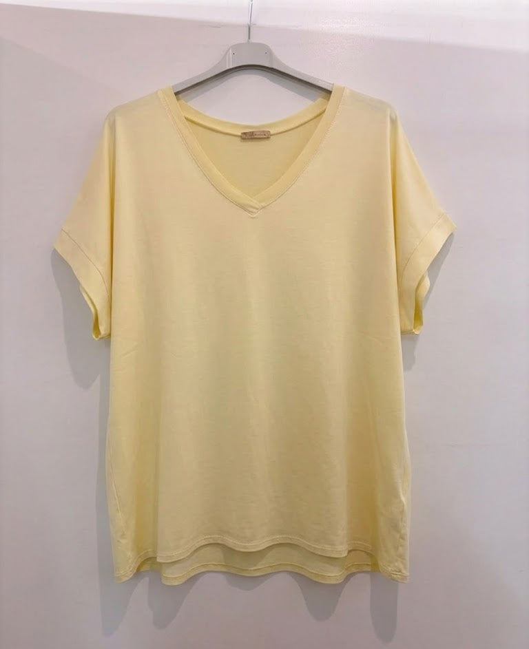 T-shirt col V à manches courtes