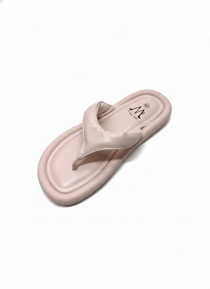 Sandale matelassée effet cuir