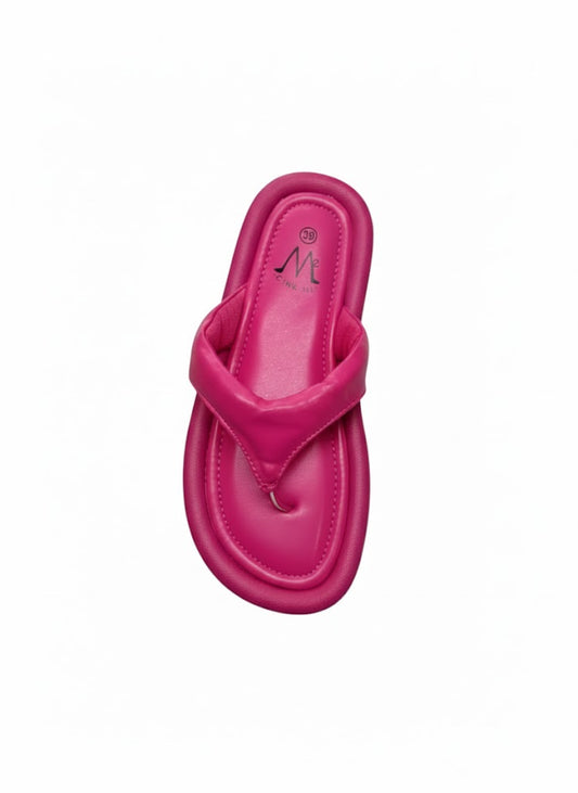 Sandale matelassée effet cuir