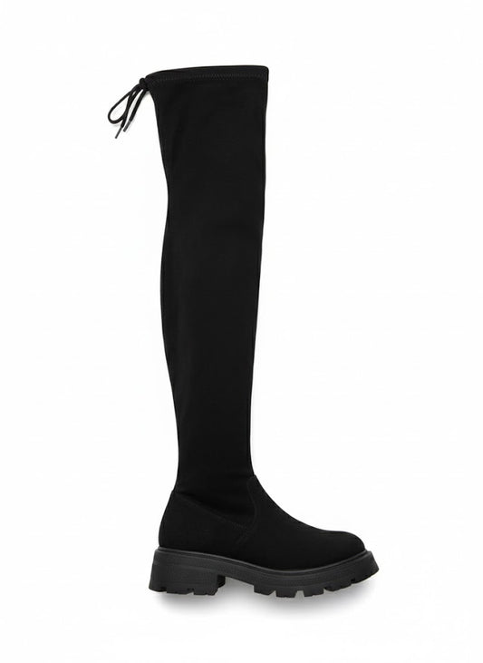 Bottes noire cuissarde semelle crantée