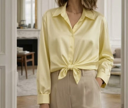 Chemise fluide nouée à l’avant