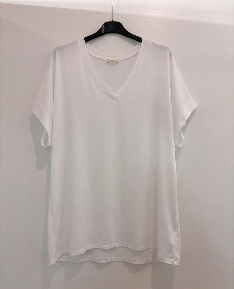 T-shirt col V à manches courtes