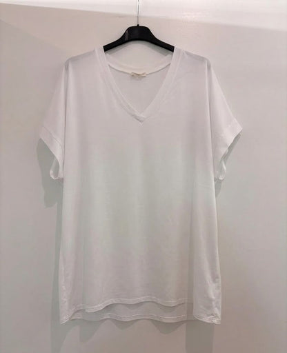 T-shirt col V à manches courtes